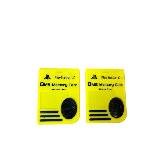 PlayStation 2 Memory Card 8MB Sony PS2 MagicGate Yellow Bundle of 3 Memory Cards - Picture 1 of 3